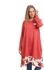 Kady Crew Neck Solid Tunic Top With Floral Trim - Coral Pink