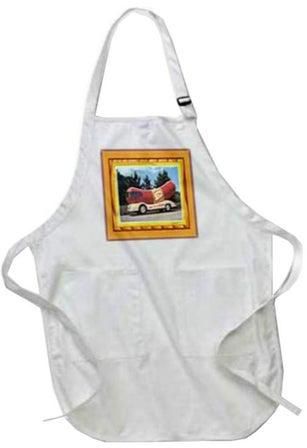 Weinermobile Printed Apron With Pockets White multicolor 20x30cm