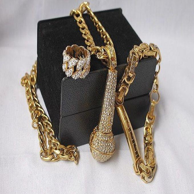 Fashion Mic Pendant Hand Chain With Ring