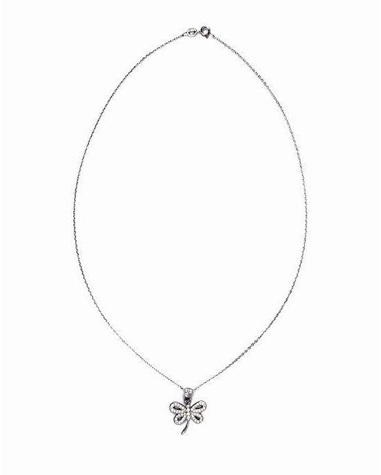 silver House Strass Butterfly Necklace - Silver