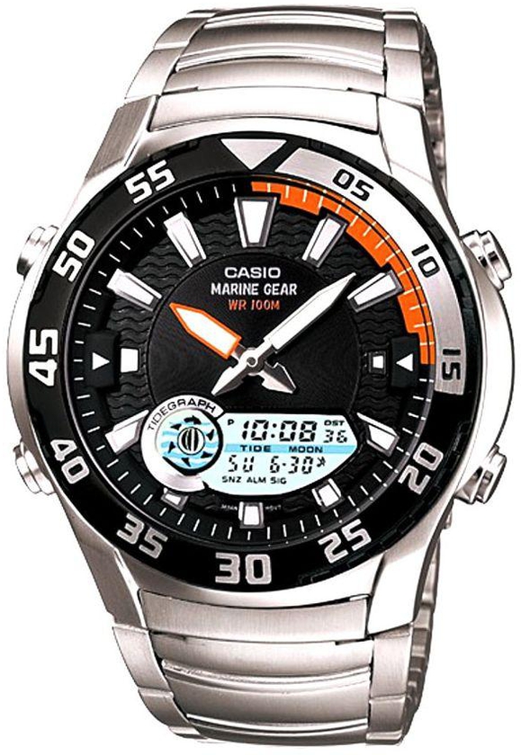 ساعة كاسيو مارين غيير للرجال شاشة انالوج-رقمية سوار ستانلس ستيل - AMW-710D-1AV