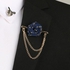 Suit Gold Style Rose Chain Tassel Rudder Pin Buckle Brooch