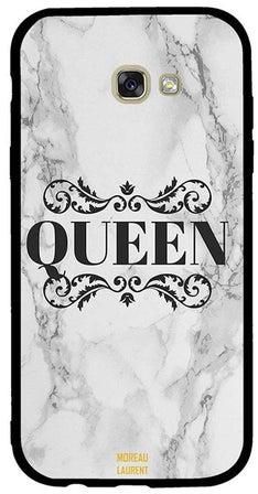غطاء حماية لهاتف سامسونج جالاكسي A7 2017 نمط مطبوع بكلمة "Queen"