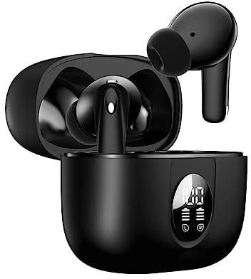 OPIFEX Bluetooth Earphones Active Noise Cancelling Wireless Earbuds with 4 Mic Bluetooth 5.3 in-Ear Headphones with Bass, 25H Playtime for Sports, Type C, Compatible with Android iOS Phone, Black