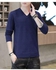 Men's New Fall/Winter Solid Color Slim V-neck Knit Sweater
