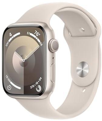 Apple Watch Series 9 [GPS 45mm] Smartwatch with Starlight Aluminum Case with Starlight Sport Band