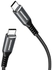 RockRose Powerline CC1 - 1M 60W/3A Kevlar Fiber Braided USB-C To C Charge & Sync Cable - Black + Midnight Blue