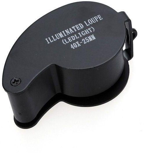 Fashion Illuminated Lens Jeweler Loupe Eye Magnifier Magnifying Glass With Led 40 X 25Mm