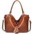 Fashion Trendy Elegant Tassel PU Women Handbag. RED/BROWN/GREY/BLACK