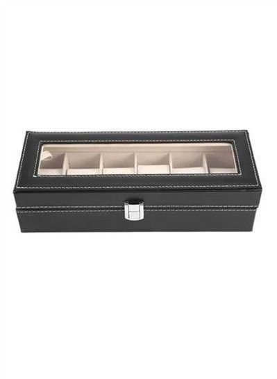 6-Grid PU Leather Watch Storage Box