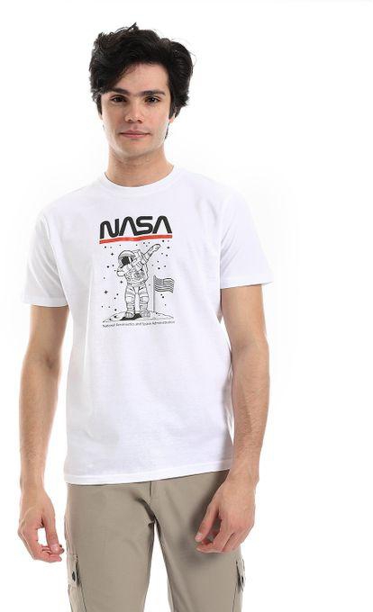 Ted Marchel "Nasa" Printed Pattern Short Sleeves T-Shirt - White