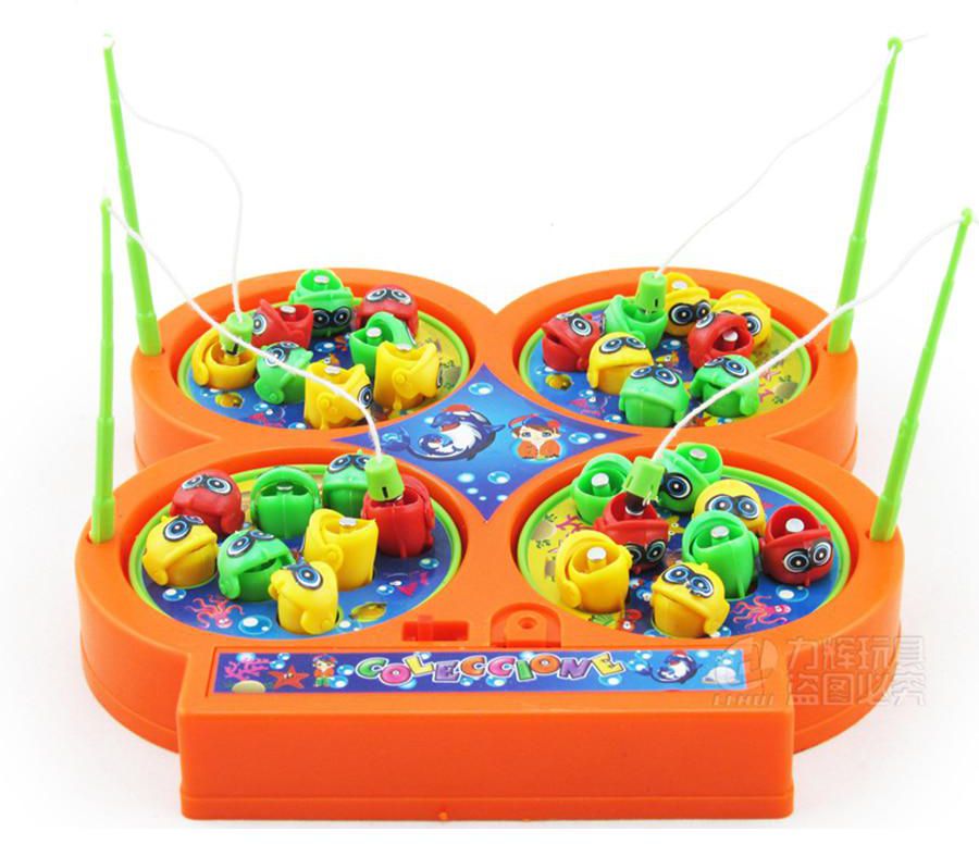Musical Rotating Electric Magnetic Fishing Kids Toy Parenting Fishing Game
