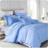 Plain Cotton Duvet, Bedsheet With 4 Pillow Cases-Blue