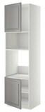 METOD Hi cb f oven/micro w 2 drs/shelves, white/Bodbyn grey, 60x60x220 cm - IKEA