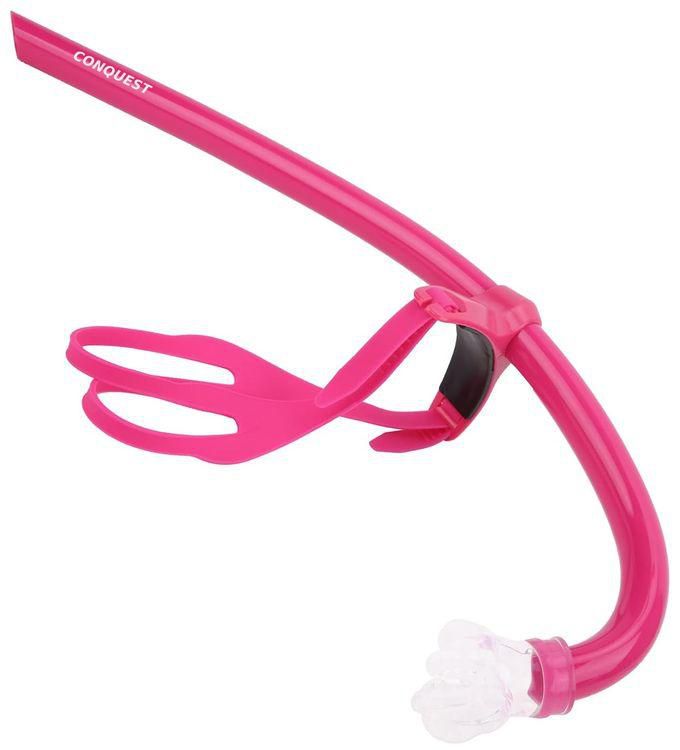 Conquest Front Swimming Snorkel Breathing Tube Silicone Mouth Piece, Pink