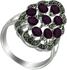 18K White Gold Plated Ring - Purple Stones [RI0029-16]