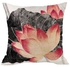 Floral Printed Cushion Cover Grey/Pink/Black 45x45cm
