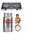 Cepsa 12.5kg Gas Cylinder Stainless With Universal Glass Top Double Burner, Metered Regulator, Hose & Clips