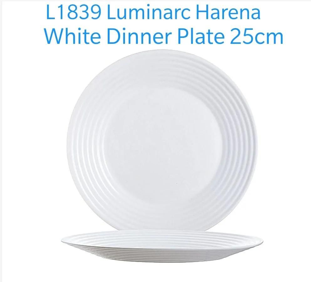 Set of 6pcs Luminarc Harena kitchen White Dinner Plates