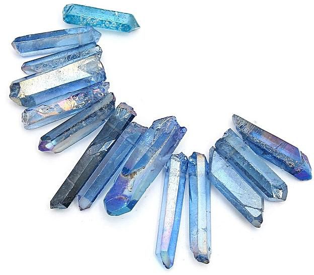 10-15pcs Rainbow Titanium Coating Aura Lemurian Quartz Crystal Pendant  A 