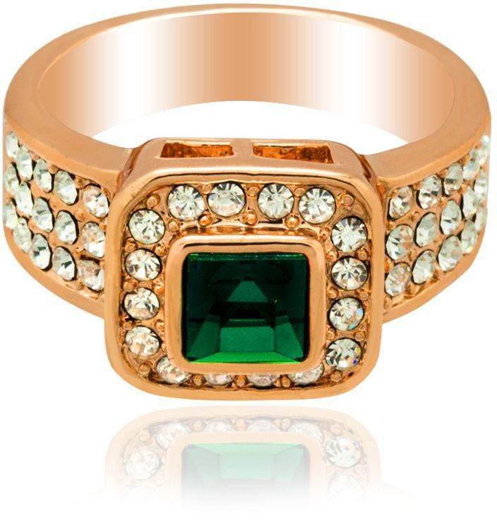 18K Rose Gold Plated Ring - Green Stone [RI0091-18]
