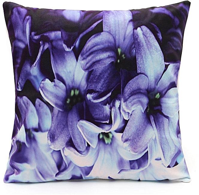 45*45cm Popular Elegant Flower Pattern Pillowcase Cotton Linen Sofa Cushion Cover Home Car Decor (Amethyst)