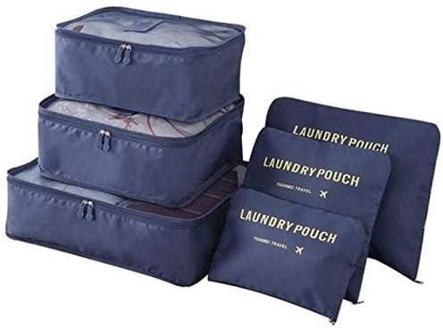 Travel Packing Cubes Luggage Organizers Bags 6 Set Packing Cubes, Travel Luggage Organizers with Laundry Bag & Shoe Bag