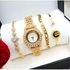 Keep Moving Ladies Delight /Never Tarnishing Classic Ladies Gold Wrist Watch + Matching Bracelets For Ladies