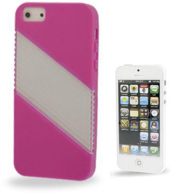 Non-slip Plastic & TPU Protective Case Cover for Apple iPhone SE / 5 / 5S  - Magenta