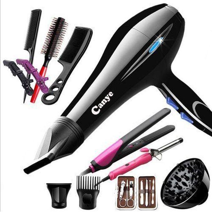 Canye 12pcs Salon/ Home Hair Blow Dryer Set - Hair & Nail Tools Set