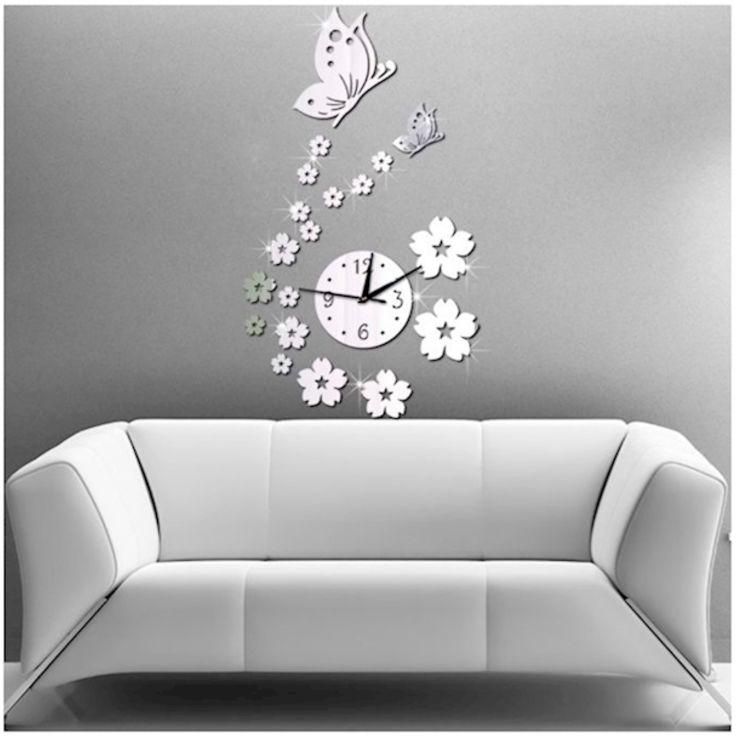 3D Decorative Wall Clock Silver