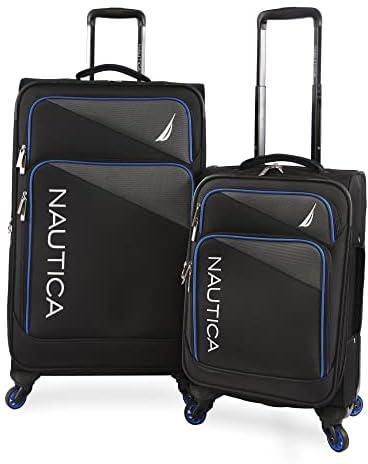 Nautica Emry 2pc Softside Luggage Set, BLACK BLUE, Nautica Emry 2pc Softside Luggage Set