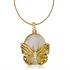 Fashion Female Opal Gold-Plated Butterfly Pendant Necklace - Golden