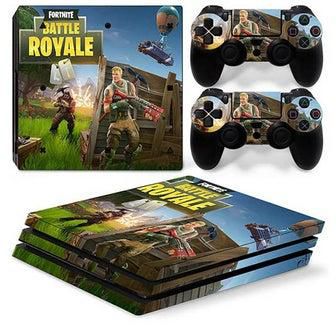 Console And Controller Sticker Set For PlayStation 4 Pro Battle Royale