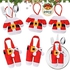 Christmas Cutlery Holder Pockets Set, 6 Xmas Tableware Holders Santa Suits Spoons Knives and Forks Bags Pouch for Dinner Table Decorations, Christmas Silverware Holders Pockets Tree Hanging Ornaments