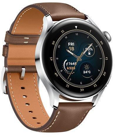 Huawei Smart Watch 3 Classic, 46mm AMOLED Touch Screen,Leather Strap, Brown