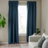 ROSENMANDEL Room darkening curtains, 1 pair, dark blue, 135x300 cm - IKEA