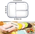 Aiwanto 3 Compartment Lunch Box Storage Box Food Tiffin Box Food Container Glass Lunch Box Microwaveable 