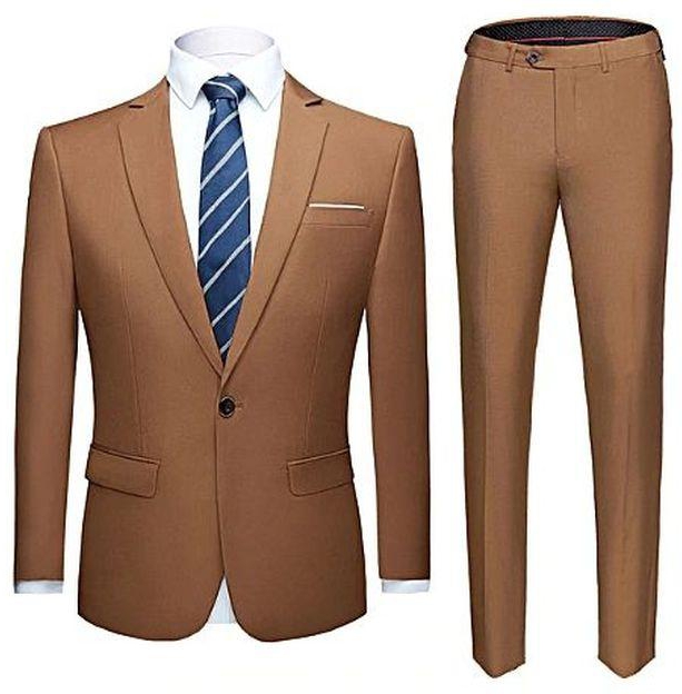 Exquisite Men's Wedding Suit - Golden Brown