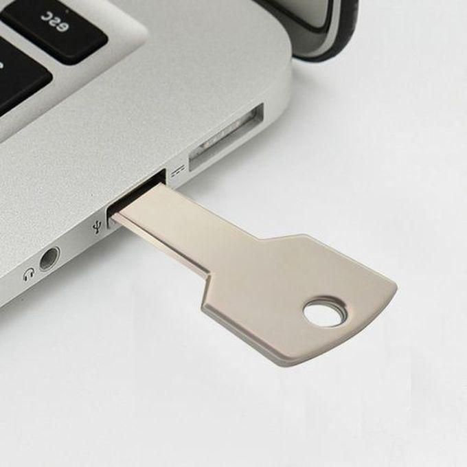 16GB USB 2.0 Key Shaped Flash Memory Drive - Silver