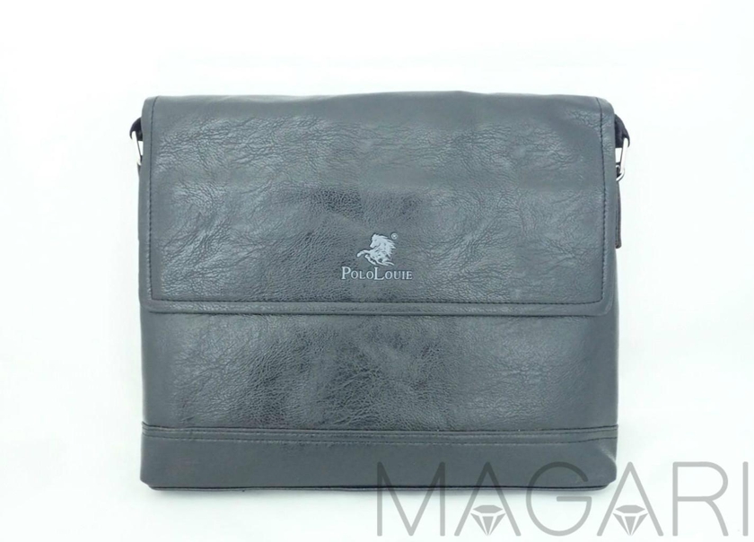 Polo Louie Men's Fashion Business Messenger Bag (Black)
