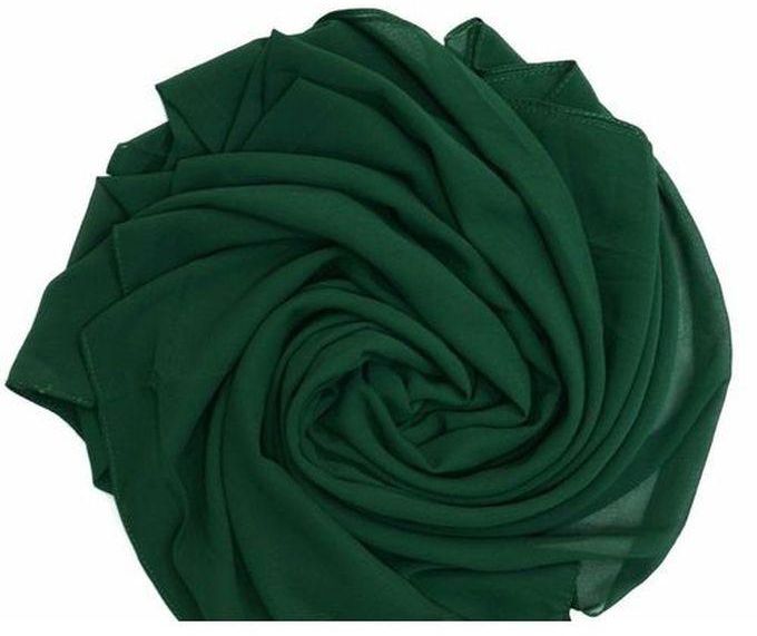 طرحة شيفون كريب - اللون اخضر زرعي