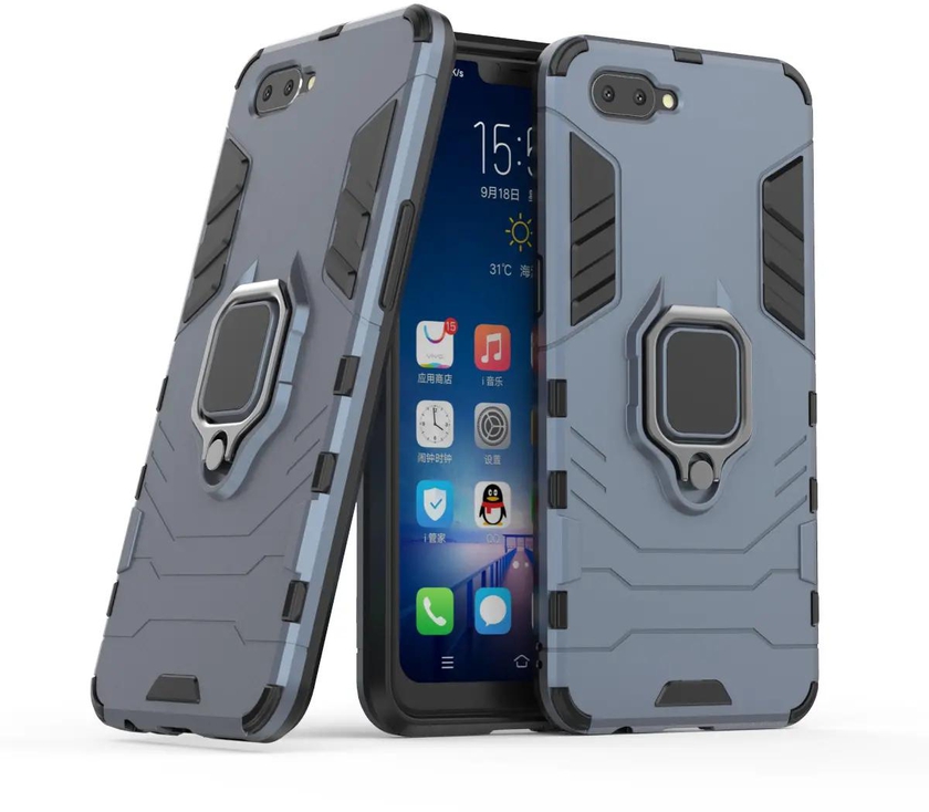 Phone Case for OPPO A5 / OPPO A3S Rugged Armor [Drop-protection] with Car Magnetic Ring Holder