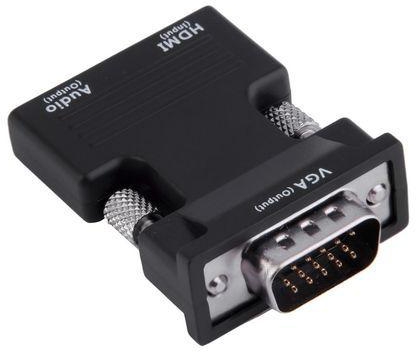Generic HDMI Female To VGA Male Converter+Audio Adapter Support 1080P Signal Output-Black