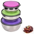 3PCS Stainless Steel Mixing Bowls, Stainless Steel Nesting Bowls Set with Airtight Lids Non-Slip Food Storage Container Bowls for Cooking Baking Food Storage