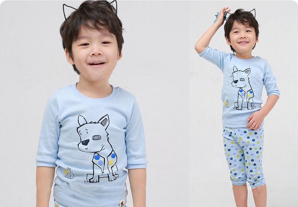 Gleoite Wardrobe Pajama Sets For Boys Size 5 - 6 Years - Blue