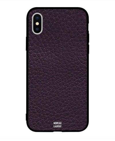 Skin Case Cover -for Apple iPhone X Purple Leather Pattern Purple Leather Pattern