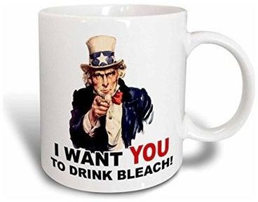 I Want You To Drink Bleach Printed Ceramic Mug White/Blue/Black