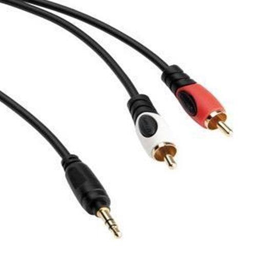 Generic 3.5mm Jack Stereo To 2 Rca Male Audio Cable, Length: 1.8m