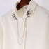 Brooch Pin Deer Horn Shirt Collar Chain Suit Lapel - Silver